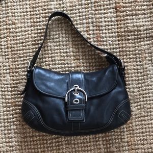Coach Black Signature Soho Buckle Shoulder Bag